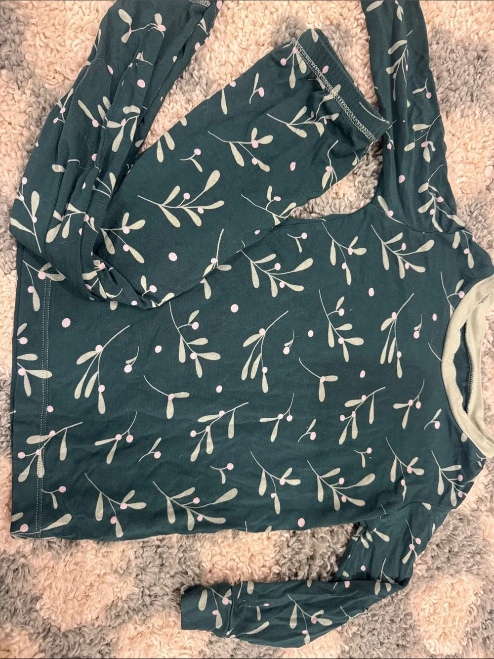 Kickee Pants Dark Teal Floral Long Sleeve Pajama Set